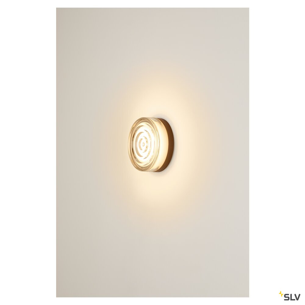 SLV CYFT WAVE XL, wall- and ceiling-mounted light, 2700/3000/4000K, 15W, PHASE, 105°, IP65 black / transparent 1010211
