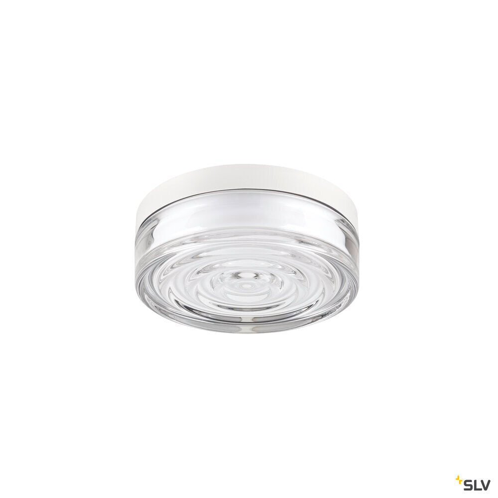 SLV CYFT WAVE XL, wall- and ceiling-mounted light, 2700/3000/4000K, 15W, PHASE, 105°, IP65 black / transparent 1010211