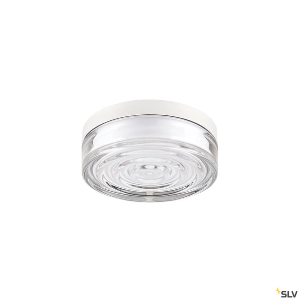 SLV CYFT WAVE XL, wall- and ceiling-mounted light, 2700/3000/4000K, 15W, PHASE, 105°, IP65 black / transparent 1010211