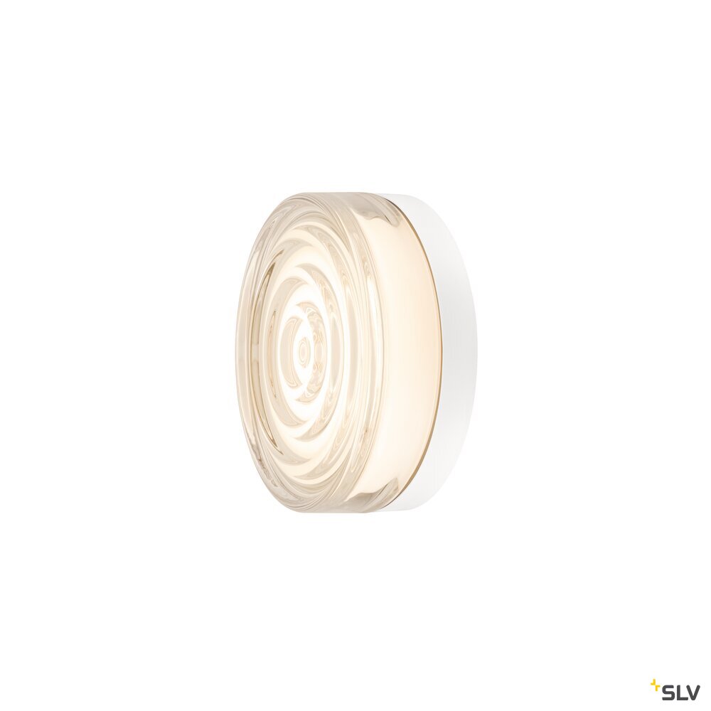 SLV CYFT WAVE XL, wall- and ceiling-mounted light, 2700/3000/4000K, 15W, PHASE, 105°, IP65 black / transparent 1010211