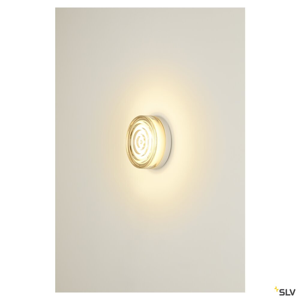 SLV CYFT WAVE XL, wall- and ceiling-mounted light, 2700/3000/4000K, 15W, PHASE, 105°, IP65 black / transparent 1010211