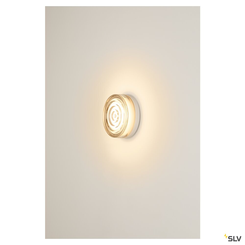 SLV CYFT WAVE XL, wall- and ceiling-mounted light, 2700/3000/4000K, 15W, PHASE, 105°, IP65 black / transparent 1010211