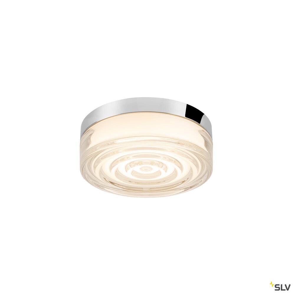 SLV CYFT WAVE XL, wall- and ceiling-mounted light, 2700/3000/4000K, 15W, PHASE, 105°, IP65 black / transparent 1010211