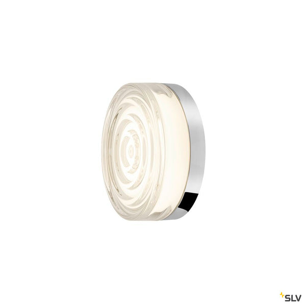 SLV CYFT WAVE XL, wall- and ceiling-mounted light, 2700/3000/4000K, 15W, PHASE, 105°, IP65 black / transparent 1010211