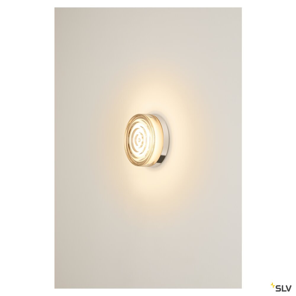 SLV CYFT WAVE XL, wall- and ceiling-mounted light, 2700/3000/4000K, 15W, PHASE, 105°, IP65 black / transparent 1010211