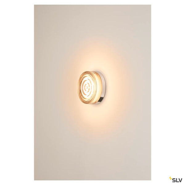 SLV CYFT WAVE XL, wall- and ceiling-mounted light, 2700/3000/4000K, 15W, PHASE, 105°, IP65 black / transparent 1010211