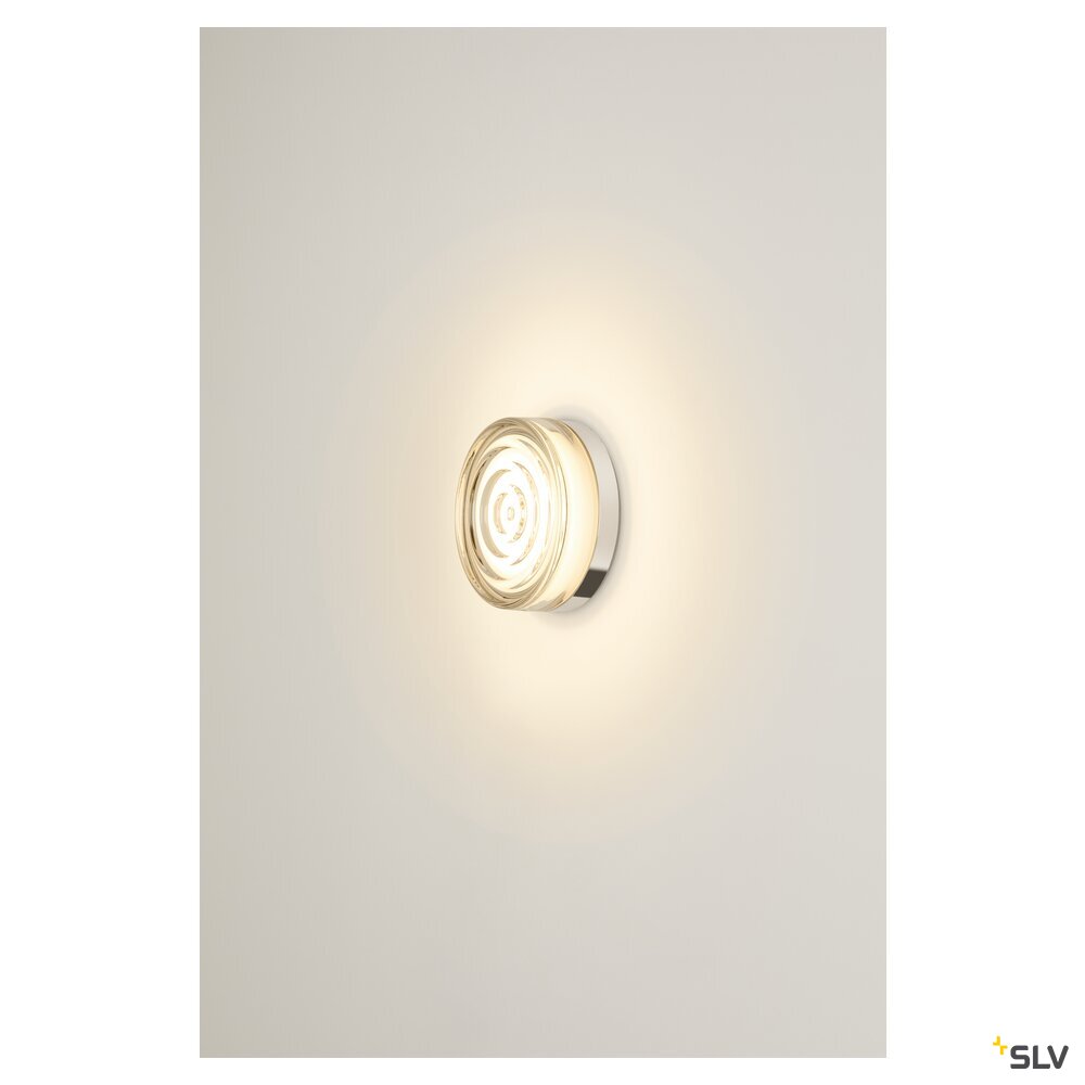 SLV CYFT WAVE XL, wall- and ceiling-mounted light, 2700/3000/4000K, 15W, PHASE, 105°, IP65 black / transparent 1010211