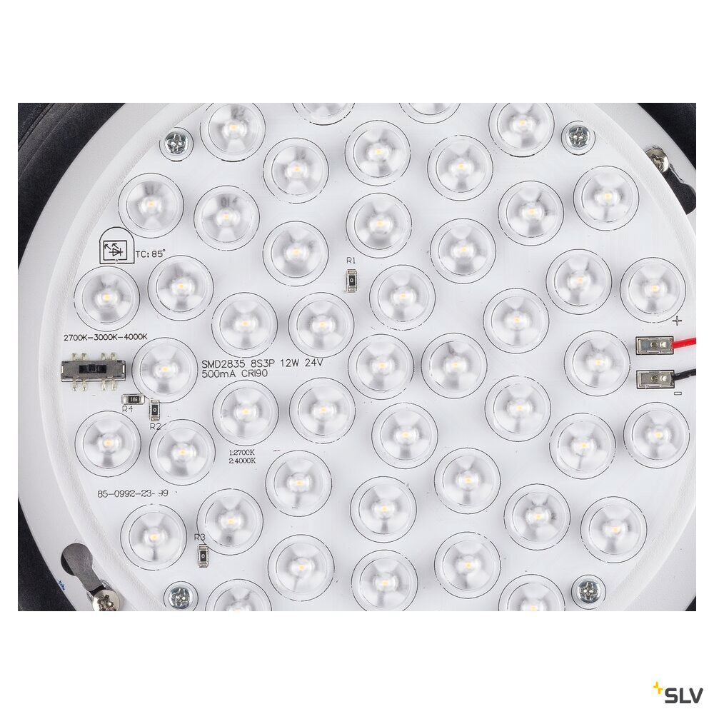 SLV CYFT WAVE XL, wall- and ceiling-mounted light, 2700/3000/4000K, 15W, PHASE, 105°, IP65 black / transparent 1010211