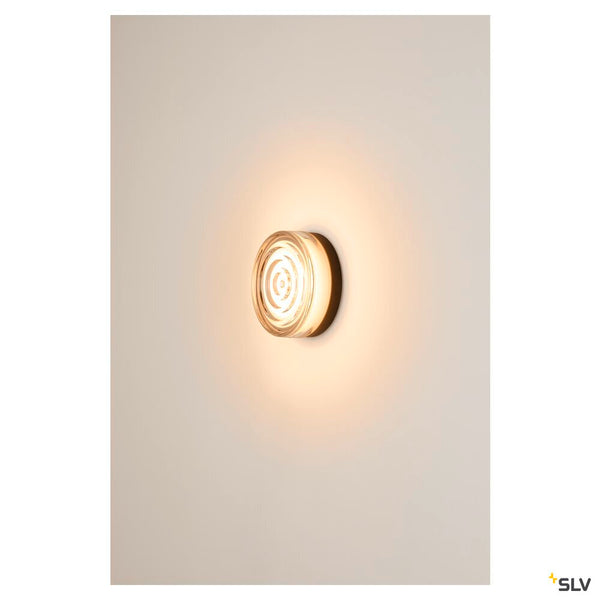 SLV CYFT WAVE XL, wall- and ceiling-mounted light, 2700/3000/4000K, 15W, PHASE, 105°, IP65 black / transparent 1010211