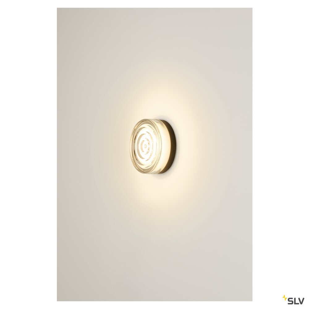 SLV CYFT WAVE XL, wall- and ceiling-mounted light, 2700/3000/4000K, 15W, PHASE, 105°, IP65 black / transparent 1010211