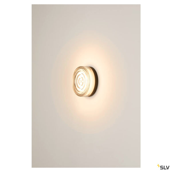SLV CYFT WAVE XL, wall- and ceiling-mounted light, 2700/3000/4000K, 15W, PHASE, 105°, IP65 black / transparent 1010211