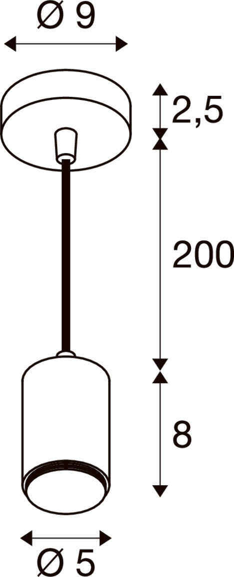 SLV LALU®, pendant light, E27 base, Mix&Match, pendant length 200 cm, 1 x max. 10W, black 1010285