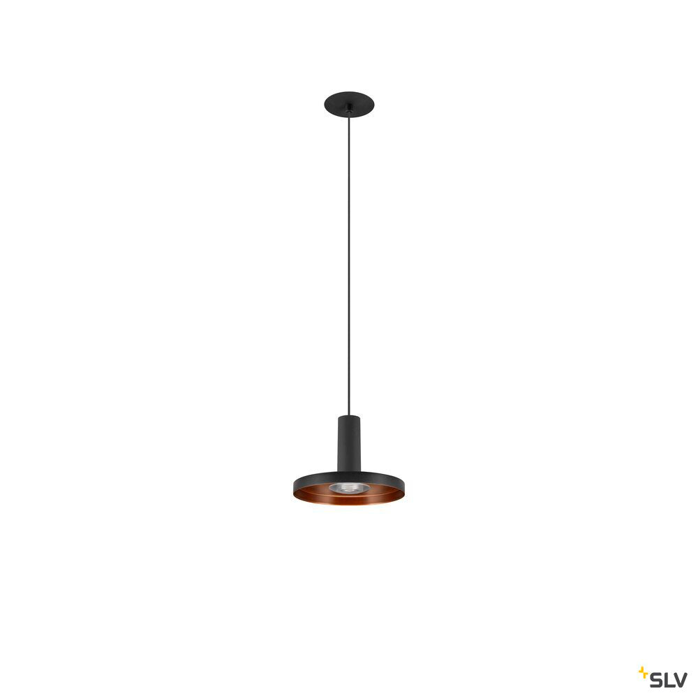 SLV LALU®, pendant light, LED base, Mix&Match, recessed canopy, pendant length 200 cm, 2700/3000K, 40°, PHASE, black 1010286