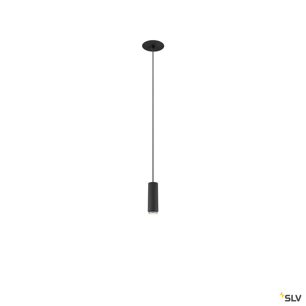 SLV LALU®, pendant light, LED base, Mix&Match, recessed canopy, pendant length 200 cm, 2700/3000K, 40°, PHASE, black 1010286
