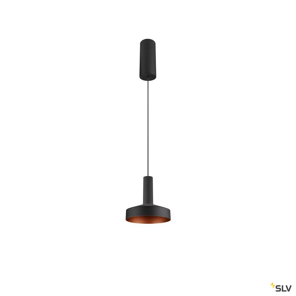 SLV LALU®, pendant light, LED base, Mix&Match, surface mounted canopy, pendant length 200 cm, 2700/3000K, 40°, PHASE, black 1010287