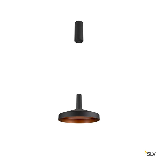 SLV LALU®, pendant light, LED base, Mix&Match, surface mounted canopy, pendant length 200 cm, 2700/3000K, 40°, PHASE, black 1010287