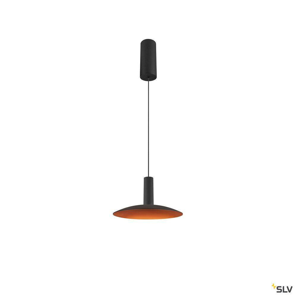SLV LALU®, pendant light, LED base, Mix&Match, surface mounted canopy, pendant length 200 cm, 2700/3000K, 40°, PHASE, black 1010287