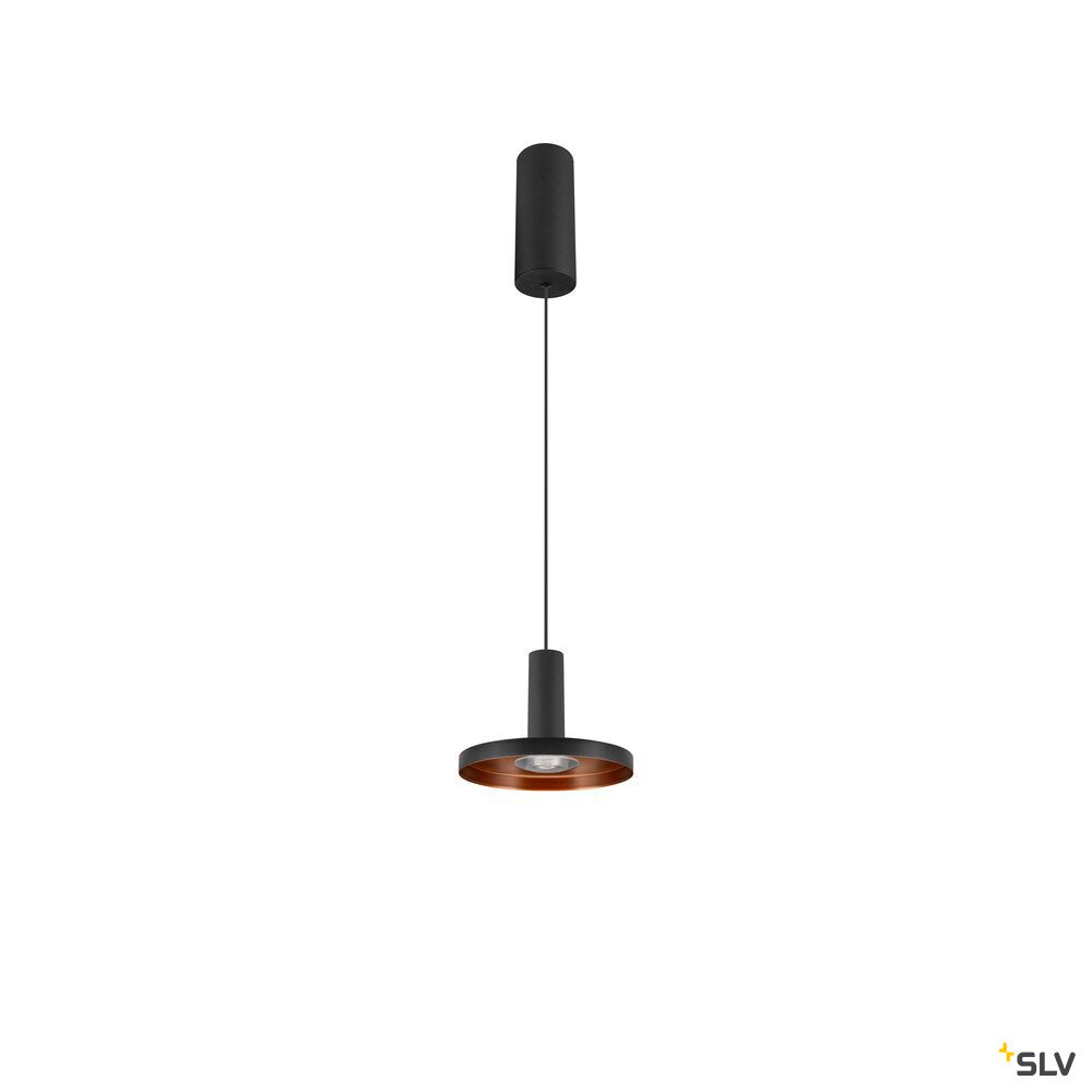 SLV LALU®, pendant light, LED base, Mix&Match, surface mounted canopy, pendant length 200 cm, 2700/3000K, 40°, PHASE, black 1010287