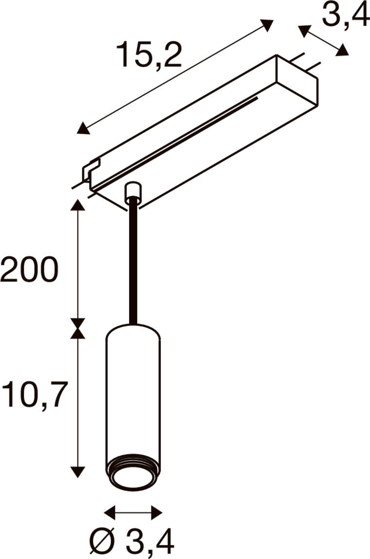 SLV LALU®, 1~pendant light, LPHASE, ED base, Mix&Match, pendant length 200 cm, 2700/3000K, 40°, black 1010288