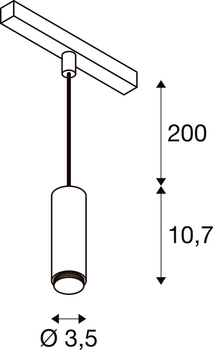 SLV LALU®, 48V pendant light, DALI, LED base, Mix&Match, pendant length 200 cm, 2700/3000K, 40°, black 1010289