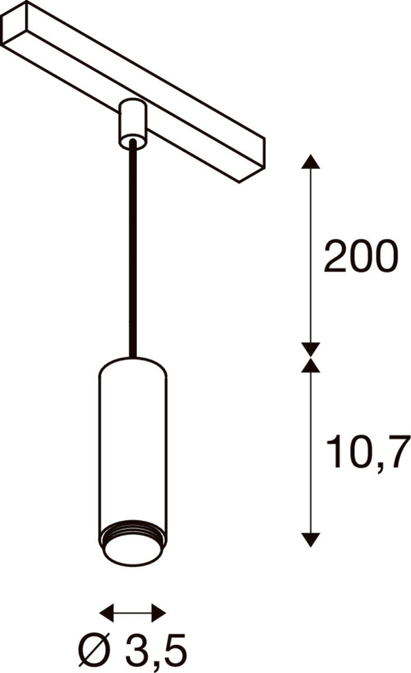 SLV LALU®, 48V pendant light, DALI, LED base, Mix&Match, pendant length 200 cm, 2700/3000K, 40°, black 1010289