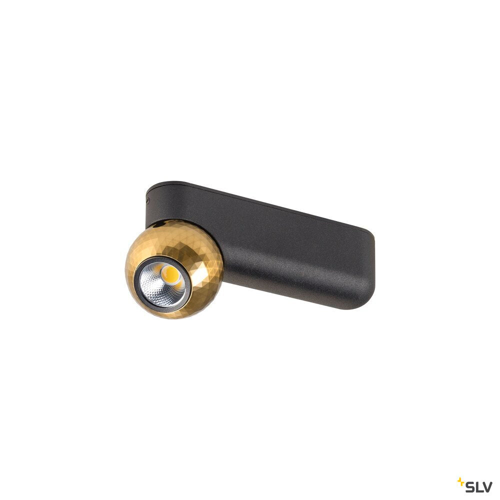 SLV DYSKO, Wall and ceiling-mounted light, single, PHASE, 2700K, 6.7W, 36°, black / gold 1010300