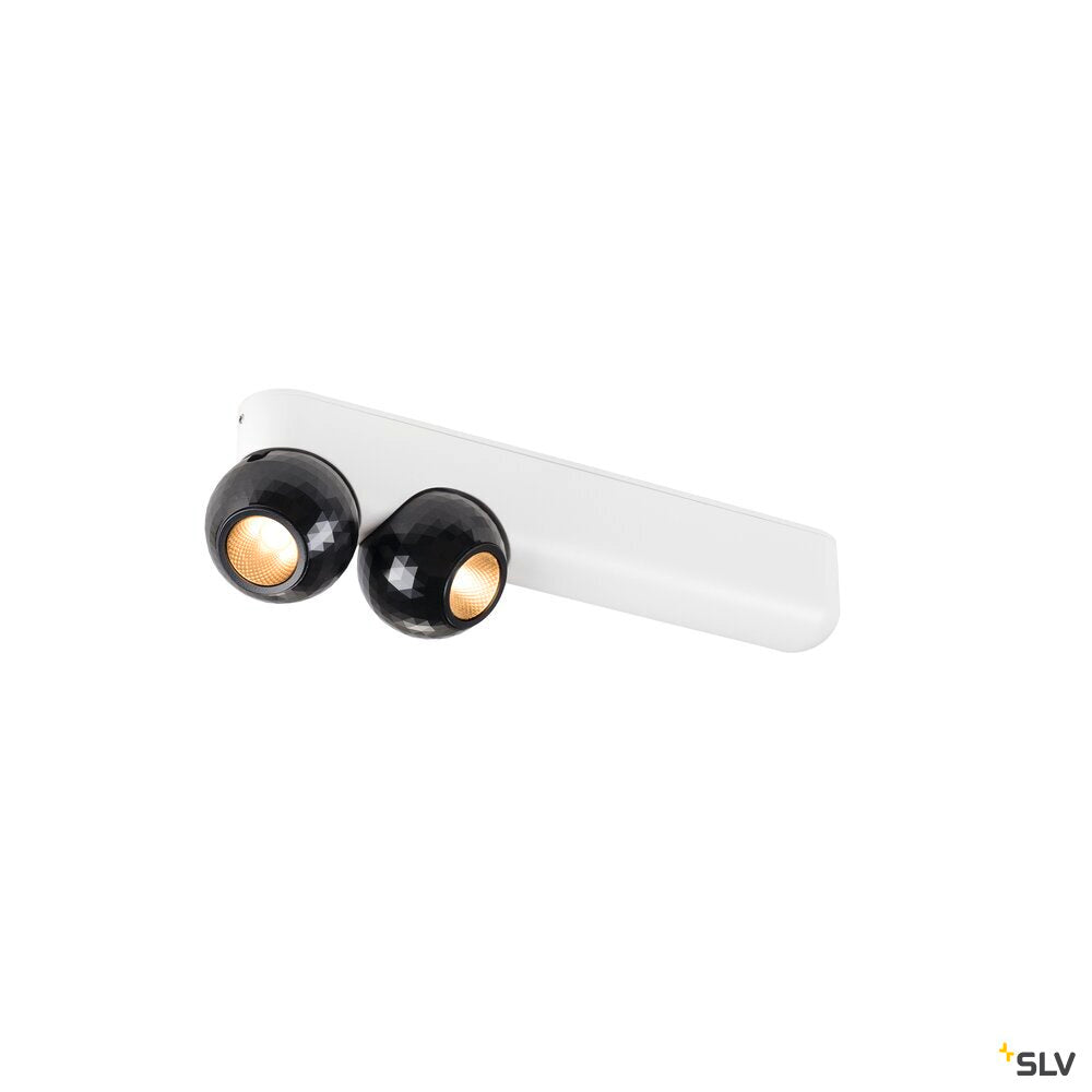 SLV DYSKO, Wall and ceiling-mounted light, double, PHASE, 2700K, 13W, 36°, white / black 1010307