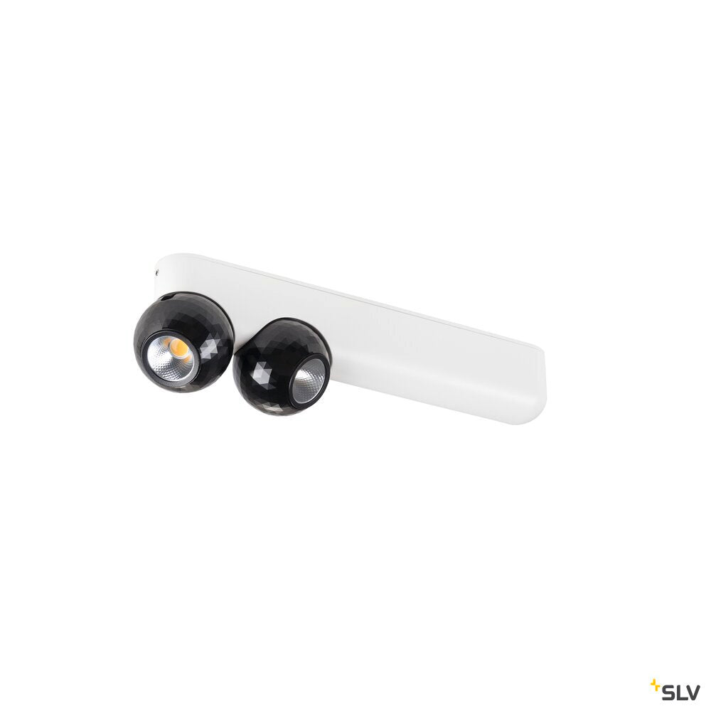 SLV DYSKO, Wall and ceiling-mounted light, double, PHASE, 2700K, 13W, 36°, white / black 1010307