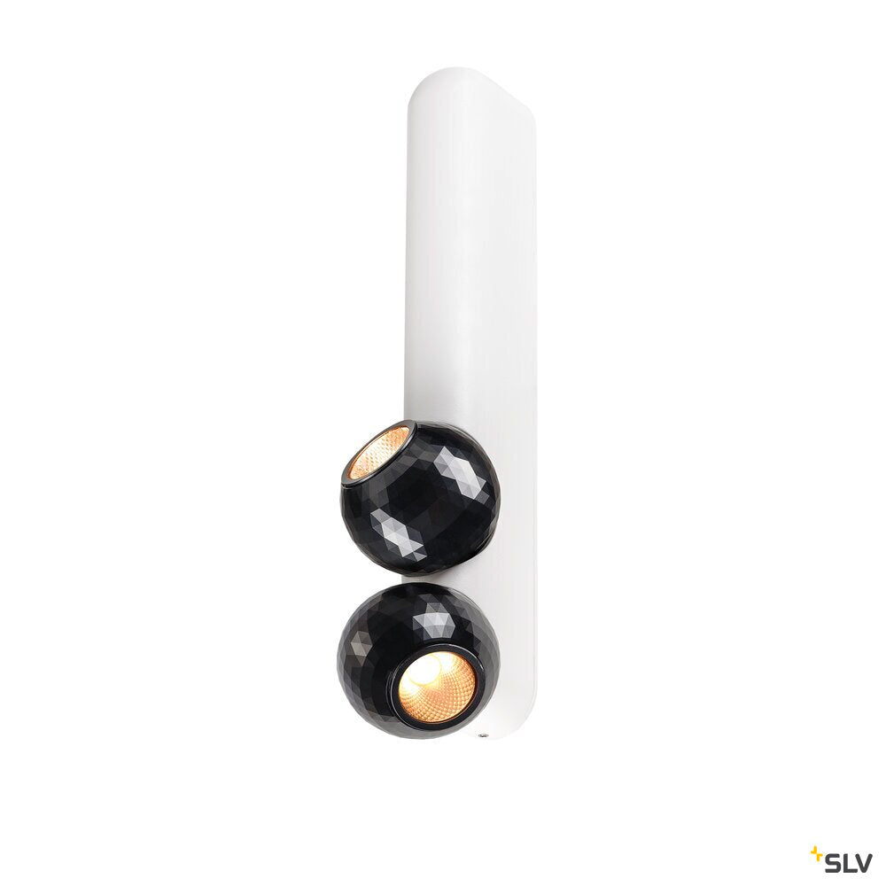 SLV DYSKO, Wall and ceiling-mounted light, double, PHASE, 2700K, 13W, 36°, white / black 1010307