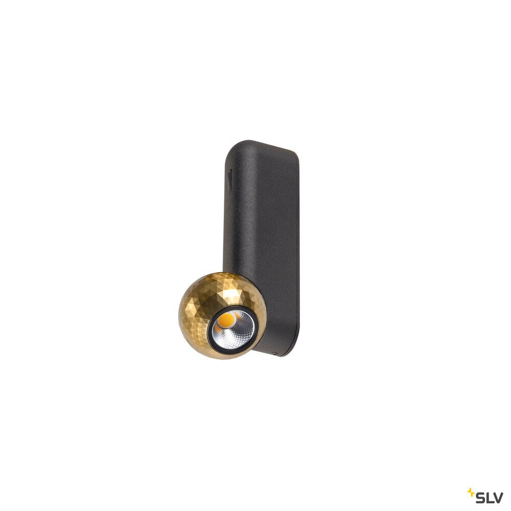 SLV DYSKO, Wall and ceiling-mounted light, switch, single, PHASE, 2700K, 6.7W, 36°, black / gold 1010312