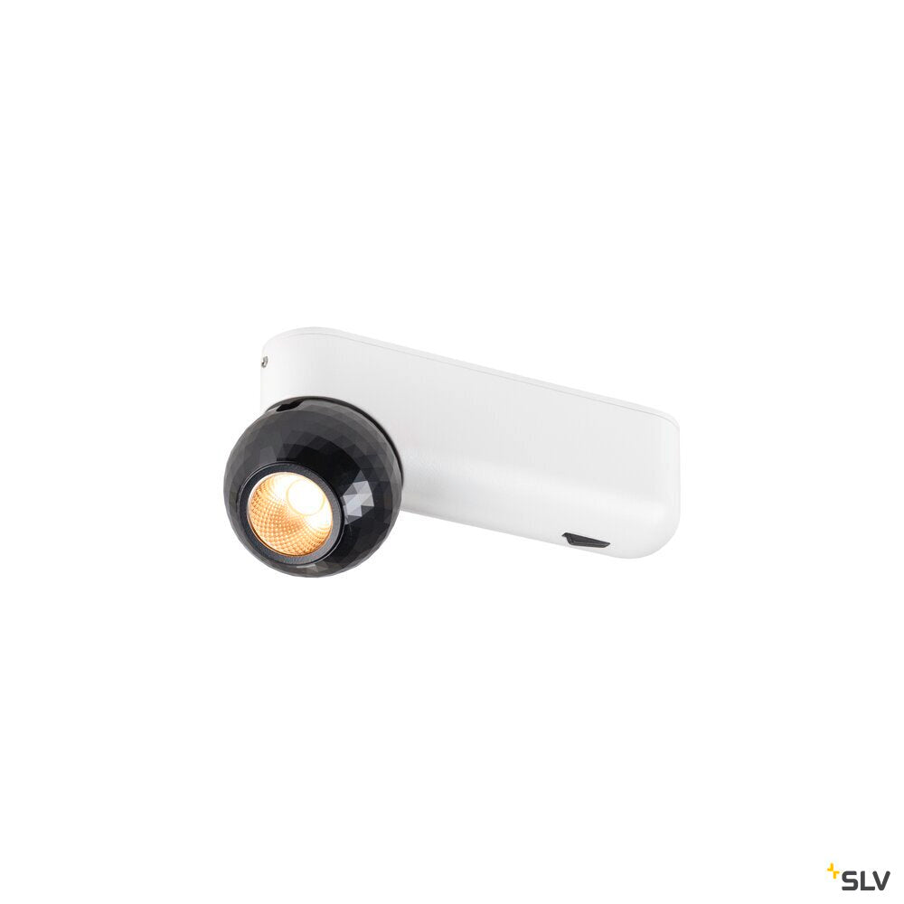 SLV DYSKO, Wall and ceiling-mounted light, switch, single, PHASE, 2700K, 6.7W, 36°, white / black 1010313