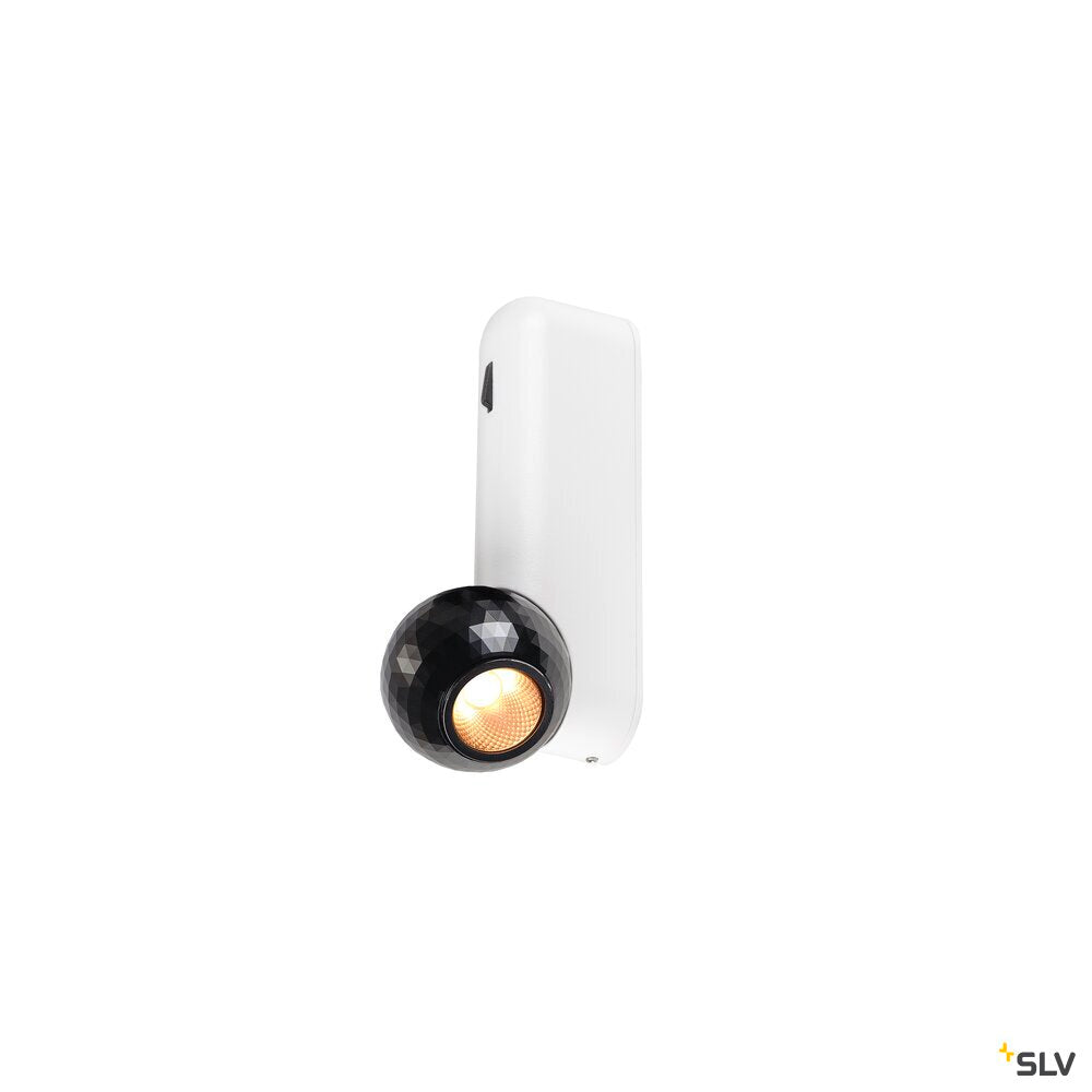 SLV DYSKO, Wall and ceiling-mounted light, switch, single, PHASE, 2700K, 6.7W, 36°, white / black 1010313