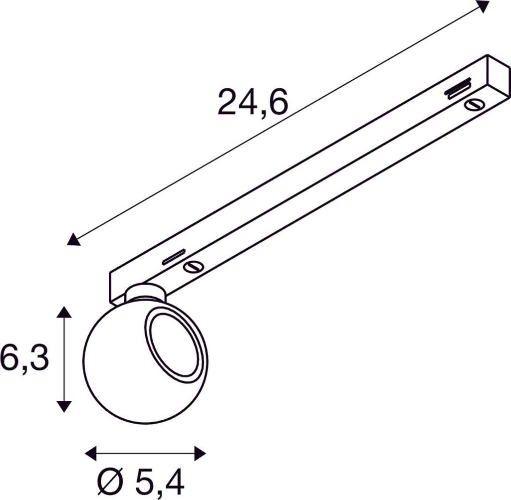 SLV DYSKO, 1~ spot, PHASE, 2700K, 6.7W, 36°, black / gold 1010318