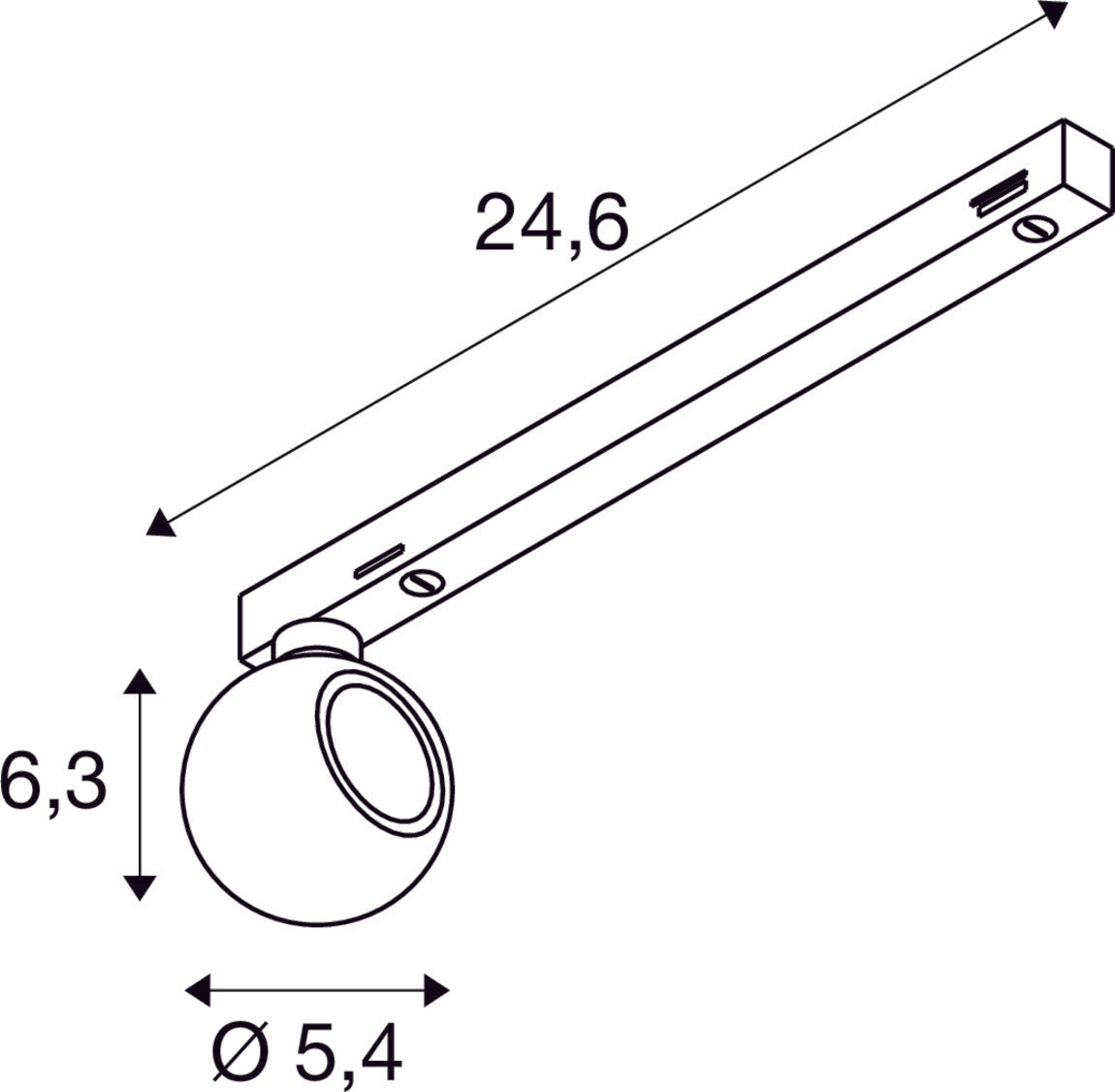 SLV DYSKO, 1~ spot, PHASE, 2700K, 6.7W, 36°, black / gold 1010318