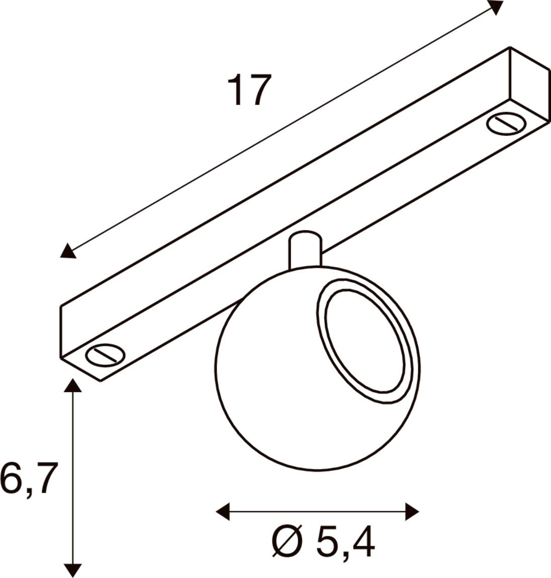 SLV DYSKO, 48V Spot, DALI, standard surface mounted track, 2700K, 5.6W, 36°, white / black 1010331
