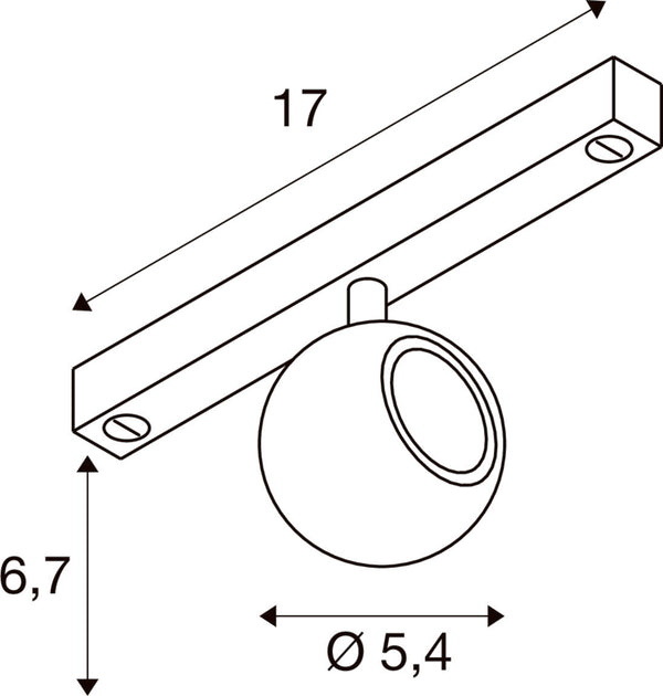 SLV DYSKO, 48V Spot, DALI, standard surface mounted track, 2700K, 5.6W, 36°, white / black 1010331
