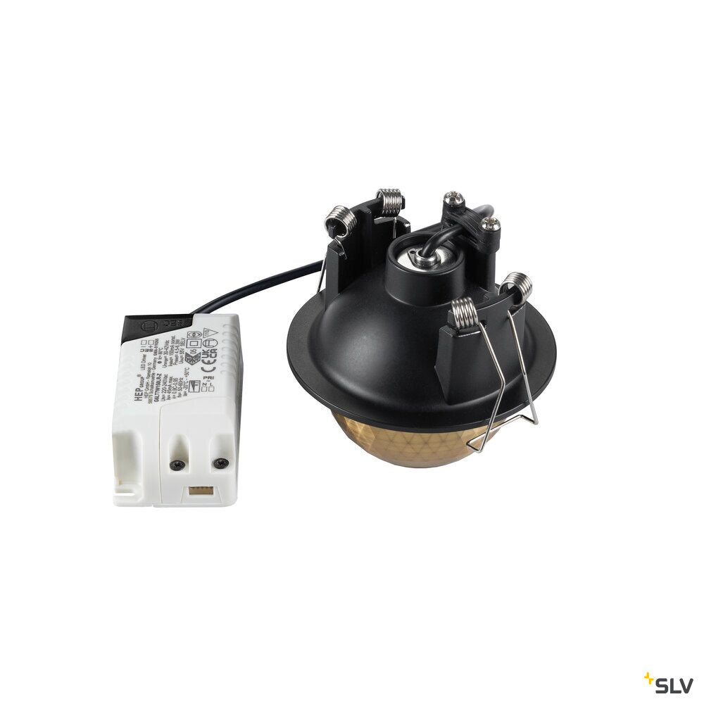 SLV DYSKO, Recessed ceiling light, round, PHASE, 2700K, 6.4W, 36°, black / gold 1010353