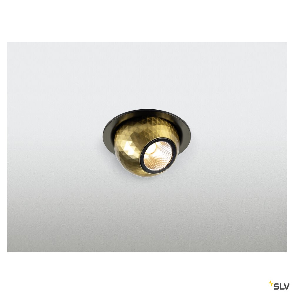 SLV DYSKO, Recessed ceiling light, round, PHASE, 2700K, 6.4W, 36°, black / gold 1010353