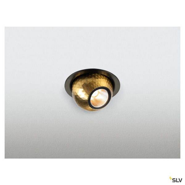 SLV DYSKO, Recessed ceiling light, round, PHASE, 2700K, 6.4W, 36°, black / gold 1010353