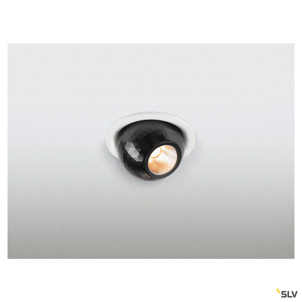 SLV DYSKO, Recessed ceiling light, round, PHASE, 2700K, 6.4W, 36°, white / black 1010354