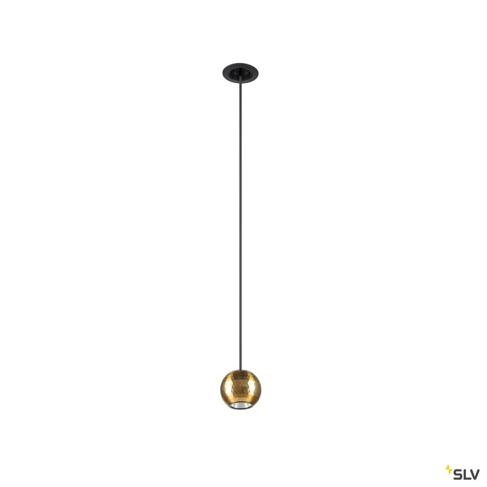 SLV DYSKO, Pendant light, PHASE, pendant length 200 cm, 2700K, 36°, black / gold 1010359
