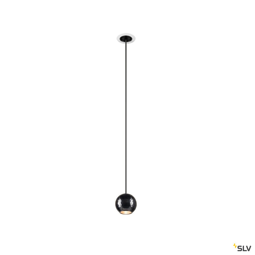 SLV DYSKO, Pendant light, PHASE, pendant length 200 cm, 2700K, 36°, white / black 1010360