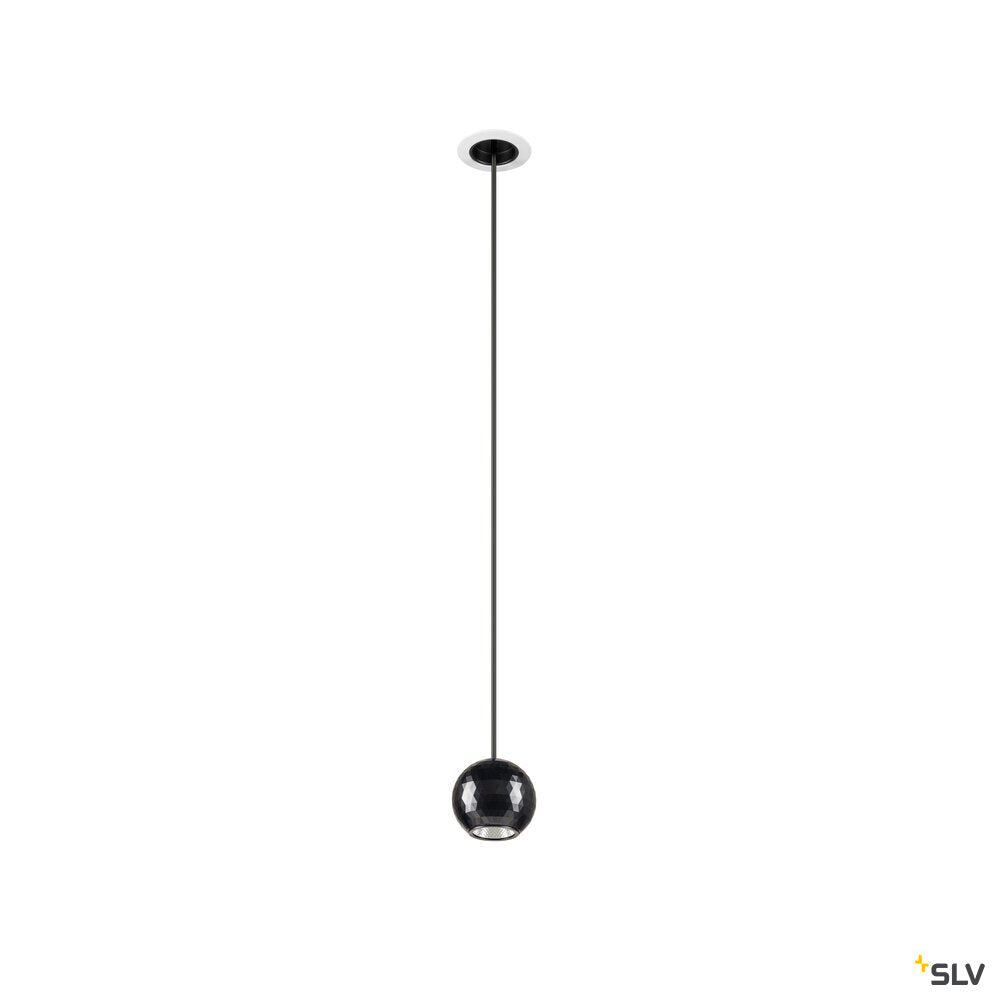SLV DYSKO, Pendant light, PHASE, pendant length 200 cm, 2700K, 36°, white / black 1010360