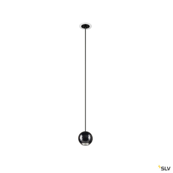 SLV DYSKO, Pendant light, PHASE, pendant length 200 cm, 2700K, 36°, white / black 1010360