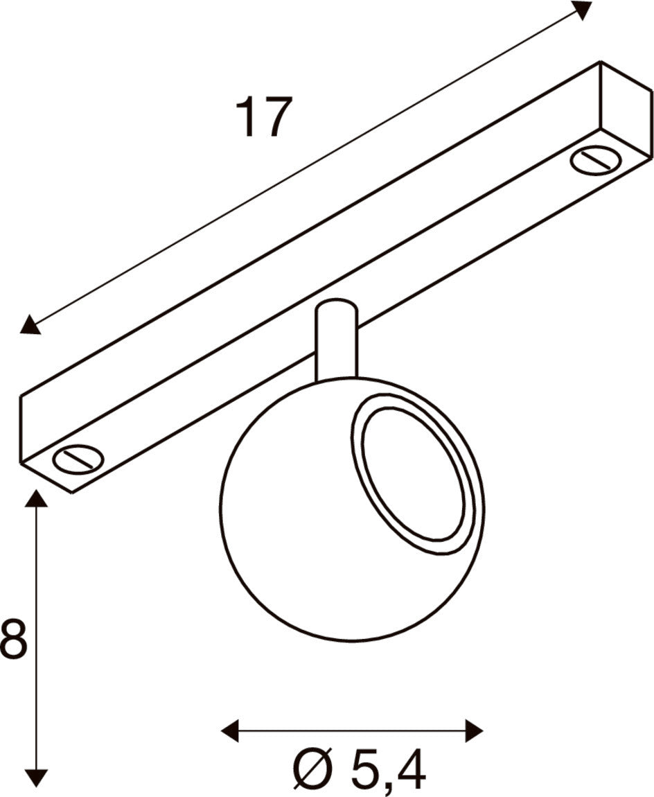 SLV DYSKO, 48V spot, DALI, deep & recessed track, 2700K, 5.6W, 36°, white / black 1010376
