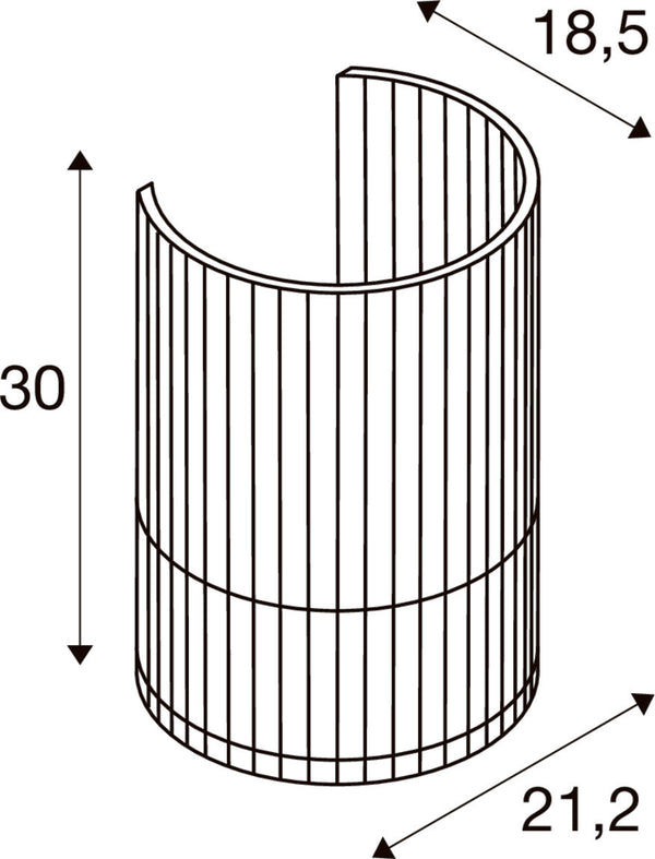 SLV WUD WL, E27, Wall-mounted light, cylindrical, 1 x max. 40W, natural 1010401