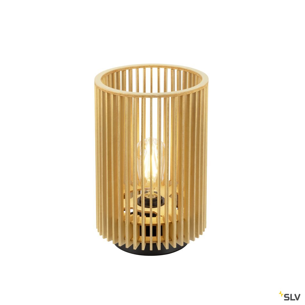 SLV WUD TL, E27, Table lamp, cylindrical, 1 x max. 40W, natural 1010402