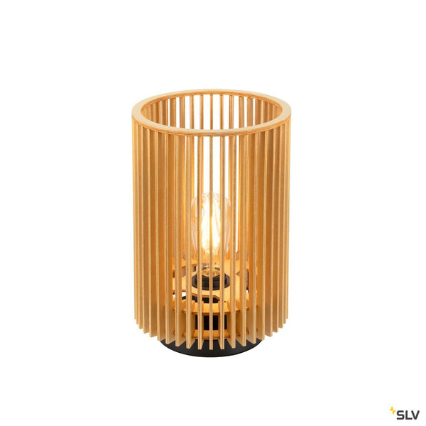 SLV WUD TL, E27, Table lamp, cylindrical, 1 x max. 40W, natural 1010402