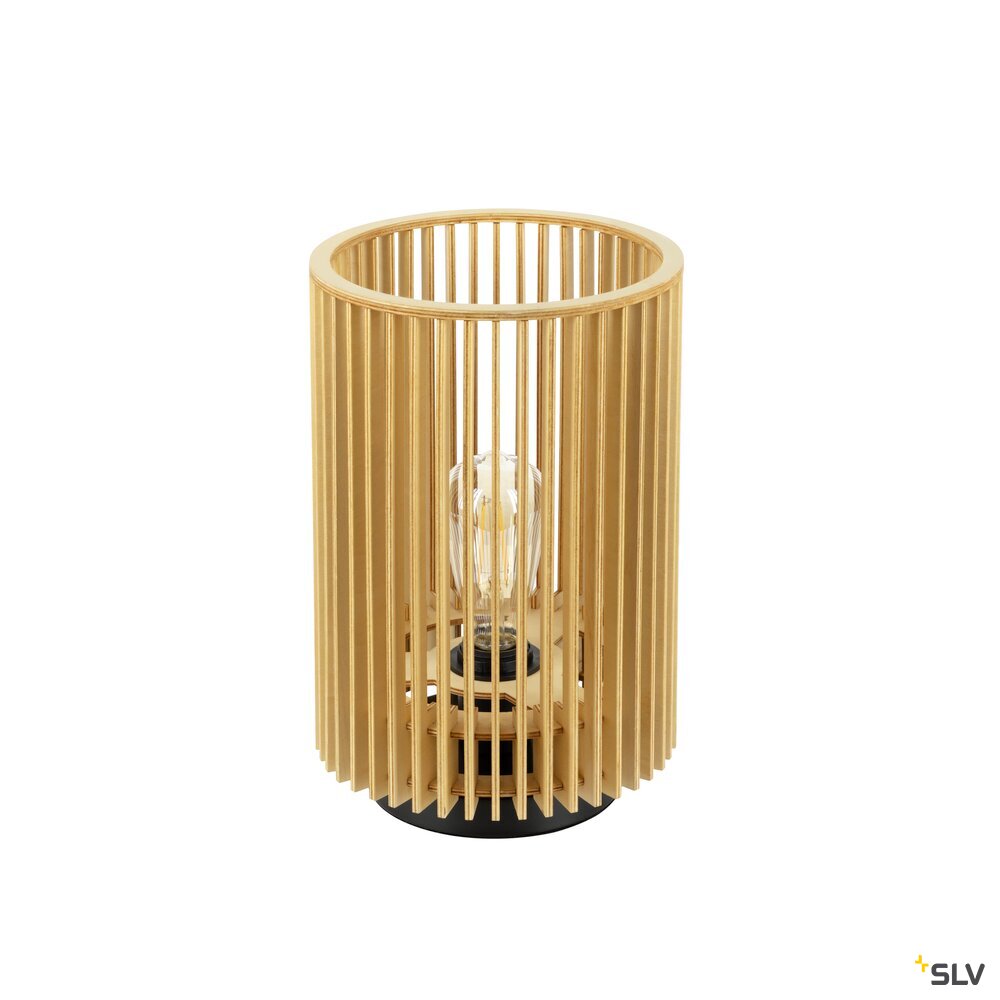 SLV WUD TL, E27, Table lamp, cylindrical, 1 x max. 40W, natural 1010402