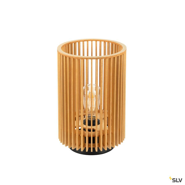 SLV WUD TL, E27, Table lamp, cylindrical, 1 x max. 40W, natural 1010402